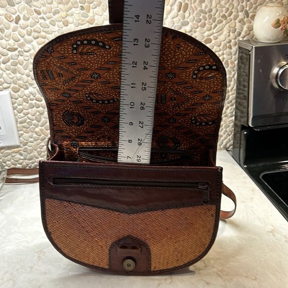 Handmade crossbody wicker and leather vintage purse UNIQUE HANDMADE - Picture 7 of 13